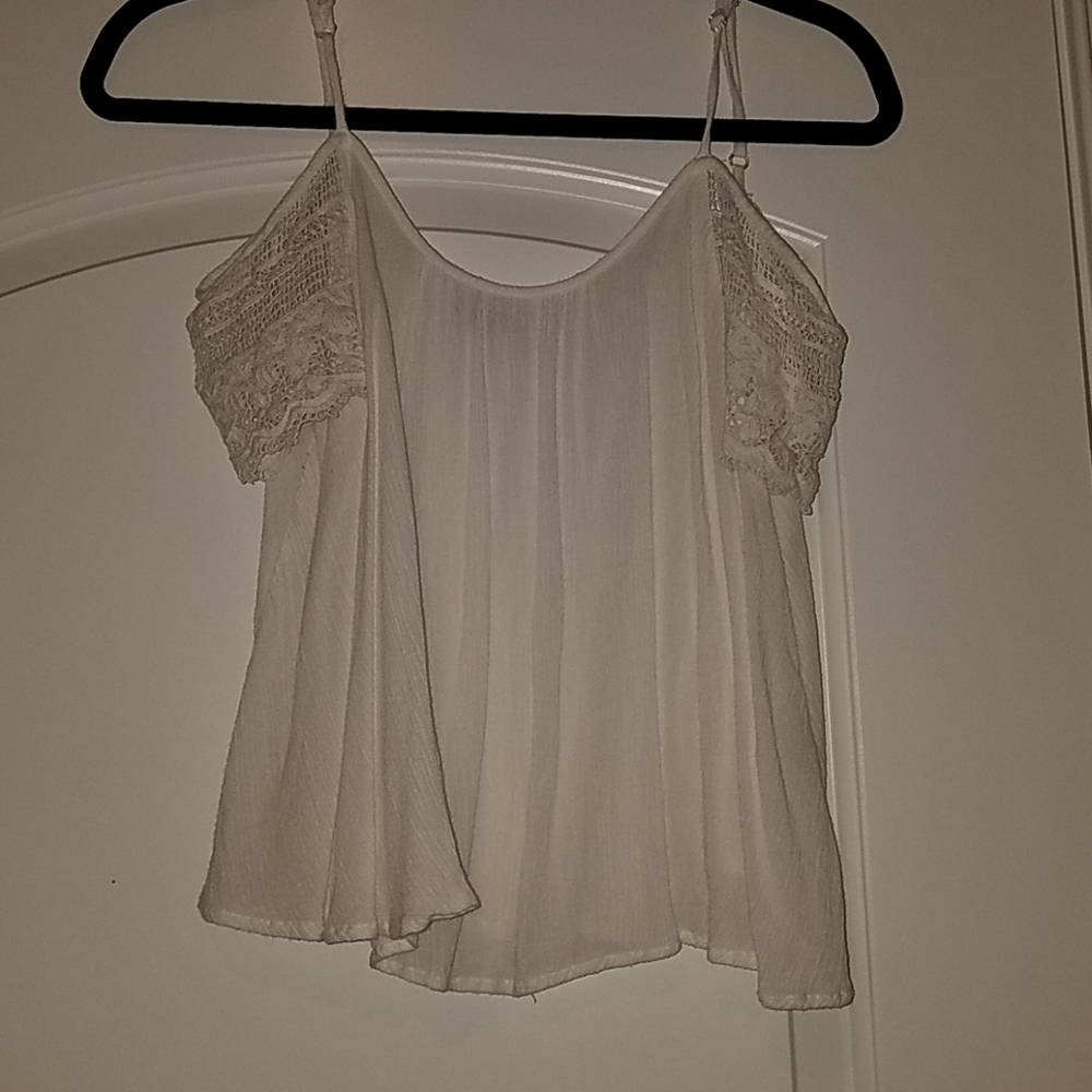 Flowy white Charlotte Russe summer tank top